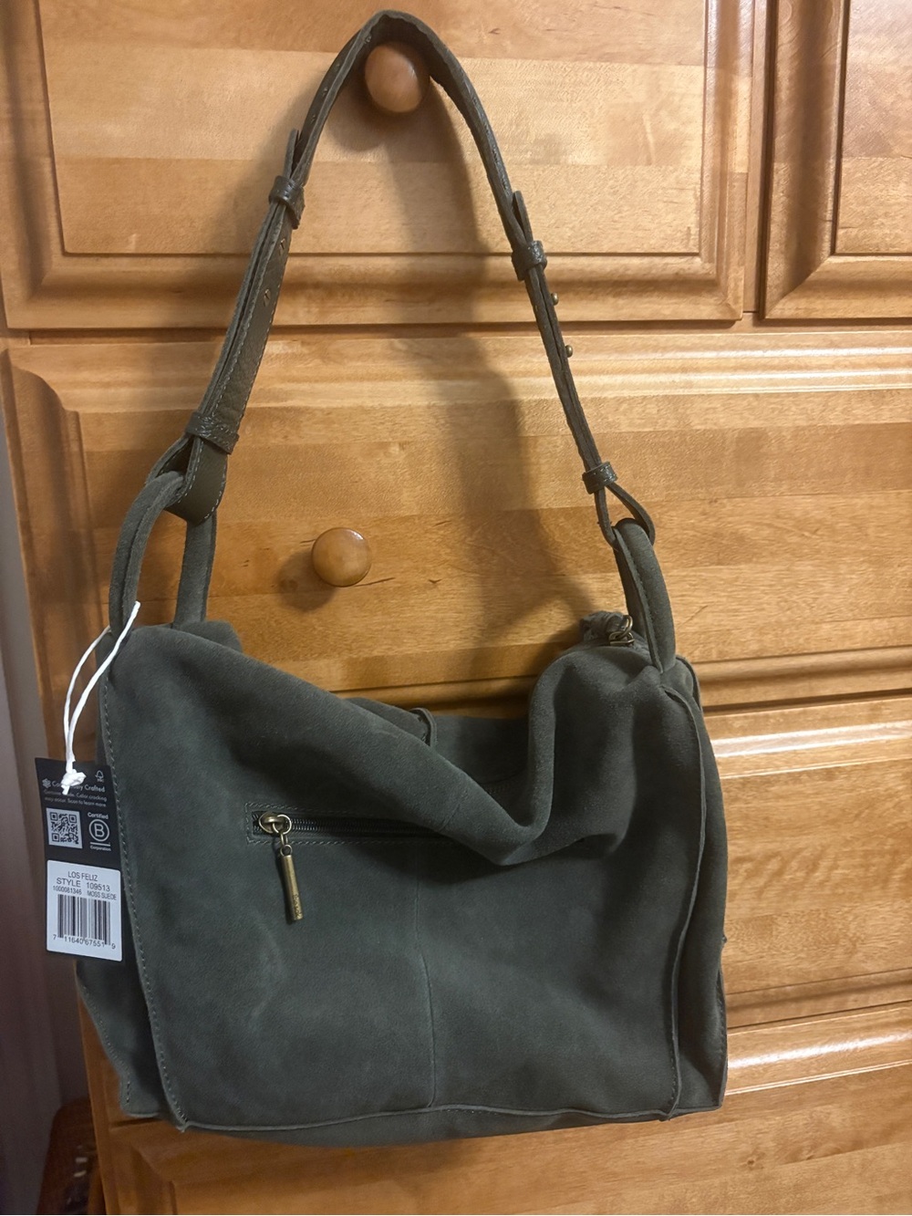 The Sak Olive Green Suede Shoulder Hobo